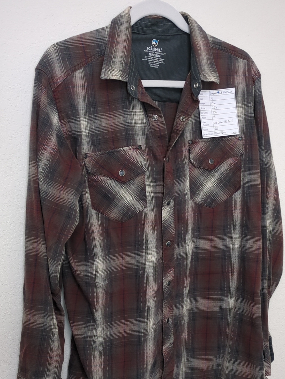 Kuhl Men's Plaid Button-Down Shirt - Brown and Cream